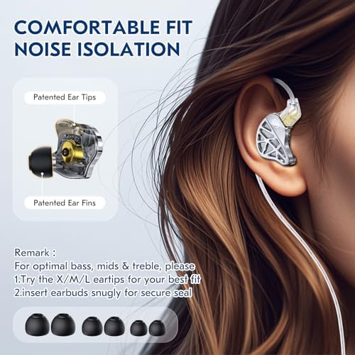 CCZ Nocturne Hybrid Driver IEM Earbuds – Superior Bass-Enhanced Wired Monitors for Immersive Gaming & Studio Excellence with Integrated Mic – Ergonomically Engineered for Musicians & Gamers – Unmatched Audio Precision & Comfort. Experience a revolutionary soundscape with our innovative hybrid driver technology featuring 1 Dynamic and 1 Balanced Armature Driver, delivering an extraordinary audio experience that combines lush bass and crystal-clear highs. Designed for prolonged wear, these earbuds ensure comfort during lengthy sessions, making them ideal for both professional studio work and intense gaming marathons. The built-in microphone facilitates seamless communication, enhancing your gaming and recording capabilities. Compatible with a wide range of devices, the CCZ Nocturne earbuds redefine auditory engagement, ensuring each note resonates with clarity and depth. Crafted from durable materials for longevity, these earbuds promise to elevate your listening experience while enduring the rigors of daily use. Discover the ultimate combination of quality and comfort with CCZ Nocturne, where every beat is a masterpiece.