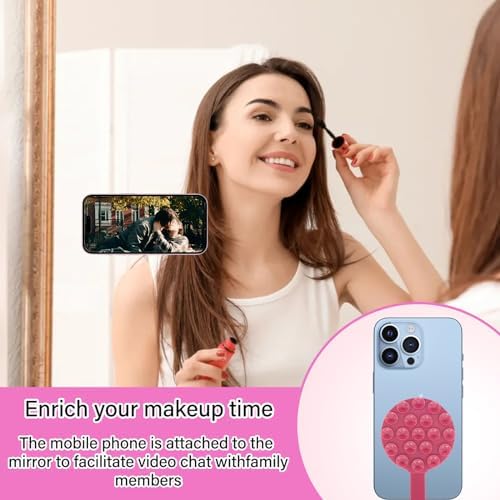 Stylish Pink Silicone Magnetic Suction Cup Phone Mount – Ideal Hands-Free Holder for i Phone Mag Safe Cases, Perfect for Tik Tok, Video Calls, and Shower Use – Unmatched Stability on Any Flat Surface for Everyday Convenience