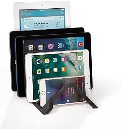Revolutionary 5-Device Charging Dock – Prosumer’s Choice Multi-Device Organizer for Home and Office – Streamlined Tablet and Smartphone Storage with Fast Charging Ports – Sleek Design to Optimize Workspace Efficiency and Reduce Clutter