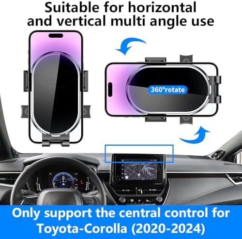Toyota Corolla & Corolla Cross Phone Holder (2020-2025) – Premium Dashboard Mount for Enhanced Navigation & Safety, 360° Rotation, Sleek Design, Easy Tool-Free Installation, Durable Mobile Cradle for Ultimate Driving Convenience