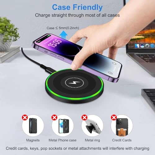 Fast Wireless Charging Pad for Moto G Power 2025/Edge 60 Stylus/G Stylus 5 G/Razr+ 2024/Pixelline 9 Series – 15 W High-Speed Android Charger Station with Anti-Slip Design for Ultimate Device Safety and Convenience