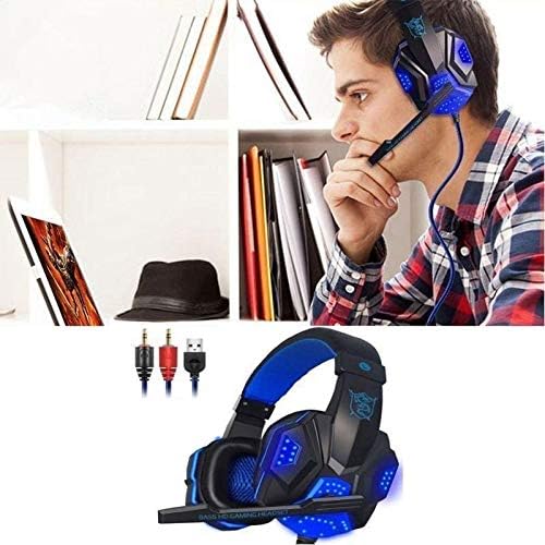 Immerse Yourself in Gaming with the Plextone PC780 RGB Headset – High-Definition Surround Sound for PC, Xbox, PS5 & More – Ergonomic Comfort with Adjustable Mic & Stunning LED Lights – Experience Deep Bass & Clarity for All-Day Play in Striking Black and Blue Design