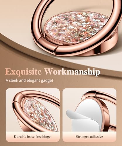 GVIEWIN Stylish Marble Phone Ring Holder with 360° Rotation for Ultimate Grip and Kickstand Functionality – Compatible with i Phone 16 Pro Max, 15 Plus, 14, 13, 12 Series & Galaxy S25/S24 Ultra – Elegant Flowing Sakura Design for Enhanced Safety and Usability