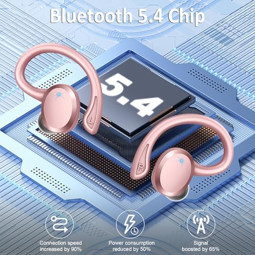 Premium Bluetooth 5.3 Wireless Earbuds – IP7 Waterproof Sport Headphones with 48-Hour Battery Life, Noise-Cancelling Mic, and 3 D Hi-Fi Stereo for Ultimate Workout Performance – Perfect for Running and Gym Enthusiasts