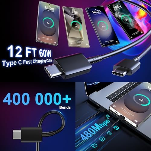 25 W Ultra-Fast Samsung Charger with 6.6 FT USB-C Cable | Rapid Charging Solution for Galaxy S25/S24/S23/S22/S21/Note Series | High-Speed Performance & Safety Features for On-the-Go Users | Ideal for Travel & Everyday Use | Boost Your Device’s Battery Life Effortlessly