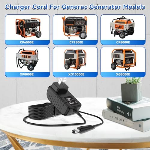 Universal 12 V AC/DC Generator Battery Charger – Efficient Fast Charging Power Cord for Toro Models XG8000 E, XG10000 E, GP6500 E & More – Lightweight, Durable Adapter for Reliable Outdoor Energy Solutions and Broad Compatibility