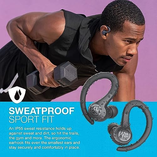 JLab Go Sport+ Wireless Workout Earbuds – Unrivaled 35+ Hour Bluetooth Battery Life, C3 Clear Calling Technology for Distinct Conversations, and Secure Earhook Design for Unyielding Stability During Workouts – Elevate Your Sound Experience with 3 Adjustable EQ Settings and Broad Device Compatibility in Sleek Graphite Finish