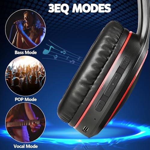 Ultimate 70-Hour Wireless Bluetooth Over-Ear Headphones – Immerse Yourself in Deep Bass with 3 Custom EQ Modes, Lightweight & Foldable Design for Maximum Portability, Integrated Microphone for Seamless Calls – Perfect for Music Lovers, Home Office, and On-the-Go Sound Quality