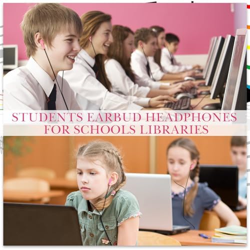 Kanayu 100 Pack Classroom-Ready Wired Earbuds – High-Quality 3.5 mm Jack Earphones for Enhanced Student Learning, Individually Packaged for Quick Distribution, Lightweight Comfort for Focused Educational Experiences