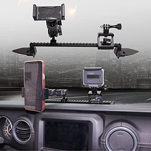 BESTAOO Dash Mount Phone Holder for 2018+ Jeep Wrangler JL & 2020+ Gladiator JT & 2021 Ford Bronco – Innovative Single Ball Design for Picatinny Rail Compatibility, Secure and Adjustable Phone Mount for Enhanced Driving Safety and Convenience