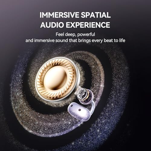 Revolutionize Your Audio Experience with 1 MORE S20 Open Ear Bluetooth 5.4 Wireless Earbuds – Lightweight Clip-On Design, 30-Hour Playtime, Four ENC Microphones for Crystal-Clear Sound, IPX5 Water-Resistant Durability, Perfectly Secure Fit for Active Lifestyles, Your Ultimate Sports Companion in Stylish Black