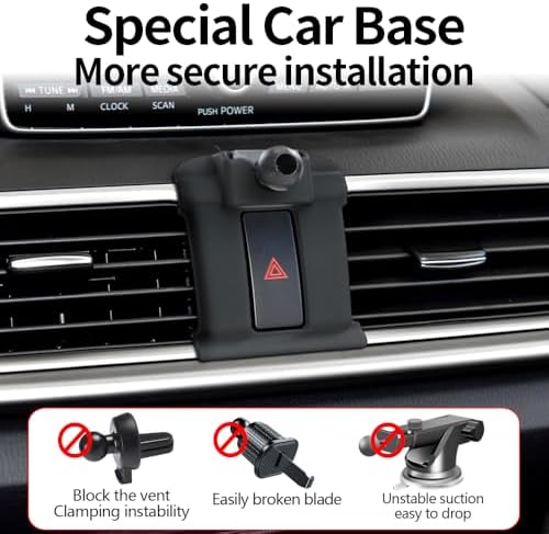 Mazda 3 Custom Dashboard Phone Holder (2014-2018) – Premium Auto Phone Mount for Enhanced Navigation & Hands-Free Safety – Sleek Mobile Cradle with 360° Rotation & Easy Installation – Perfect Mazda 3 Accessory for All Smartphone Sizes