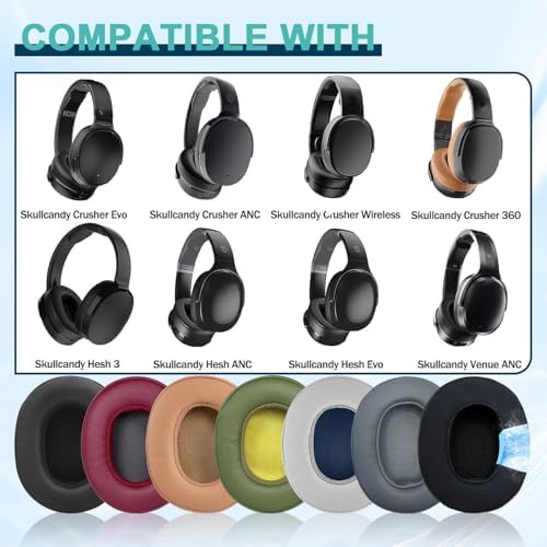 Transform Your Listening Experience with Premium Cooling Gel Ear Pads for Skullcandy Crusher Wireless, EVO, ANC, and Hesh 3 Headphones – Ultimate Comfort, Superior Sound Isolation, and Long-Lasting Durability for Enhanced Audio Enjoyment