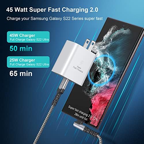 Costyle 45 W USB-C Fast Charger with 10 FT Type C Cable – Ultimate Rapid Charging Solution for Samsung Galaxy S20 to S25 & Note 20 – Travel-Friendly, Compact Design with Advanced Safety Features for Optimal Battery Longevity