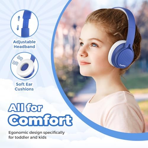 Tune Flux Safe Sound Kids Headphones – Wired Toddler Audio Gear with 85 d B Volume Limiting for Hearing Protection – Comfortable Foldable Design in Purple for School, Travel, and Tablet Use – Premium Stereo Sound for Young Listeners