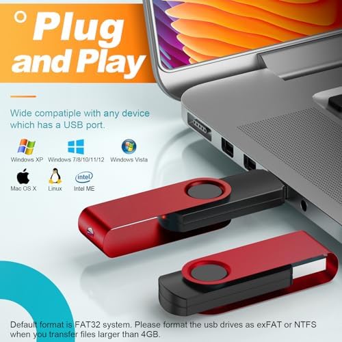 Kepmem 10-Pack 2 GB USB Flash Drives – Versatile Swivel Thumb Drives with Enhanced Compatibility, Ideal for Quick File Transfers and Backups, Assorted Colors for Personalized Style – Perfect Portable Pen Drive Solution for Students and Professionals