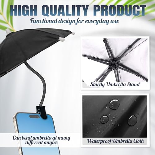 Smartphone Sunshade – Clip-On UV Protection Umbrella for Phones, Universal Fit Outdoor Accessory, Lightweight & Portable Sun Shield in Bright Yellow – Enhance Comfort & Visibility on Sunny Days
