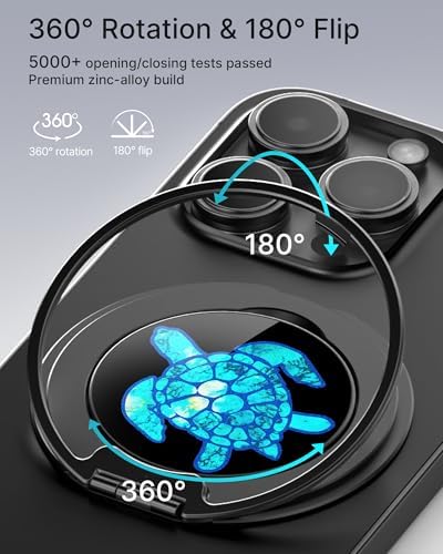 typecase Folding Phone Stand: Foldable Smartphone Holder for Desk – Ultra Thin Adjustable Kickstand – Magnetic Phone Grip Home Desk Accessories Compatible with Phone Tablets – Enhanced Compatibility and Speed