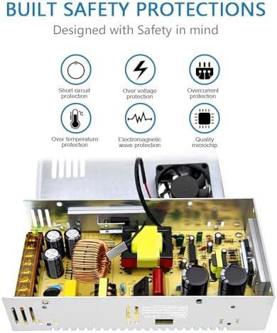Ultra-Reliable 5 V 70 A Regulated Power Supply – Versatile Switching Transformer Adapter for LED Lights and CCTV Systems – High-Efficiency 350 W DC Converter for WS2812 B, WS2811, WS2813, SK6812 – AC 110 V/220 V Compatibility with Built-in Safety Features
