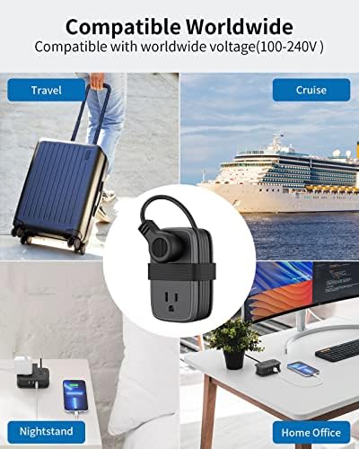 NTONPOWER GAN Ultra 65 W USB Charging Station – 7-in-1 Travel Power Strip with 3 AC Outlets & 4 USB Ports (2 USB-C) – Fast Charging Desktop Solution with 4 ft Extension Cord – Ideal for Mac Book, i Phone, and More – Compact, Durable & Versatile Power Hub for Home & On-the-Go Charging
