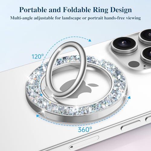 Discover the GVIEWIN Magnetic Phone Ring Holder: A Cutting-Edge 360° Rotatable Kickstand for Mag Safe Devices – Perfectly Tailored for i Phone 16 Pro Max/Plus, 15, 14, and 13 (Elegant White Finish) – Unmatched Stability and Hands-Free Viewing Experience Upgrade your smartphone usage with this premium accessory that not only enhances grip but also transforms your device into a versatile stand for effortless video calls and streaming. Featuring a robust magnetic attachment for secure hold, this stylish phone ring holder is engineered for seamless integration with Mag Safe technology. Experience the freedom of adjustable angles, allowing for convenient portrait or landscape modes, perfect for navigation or entertainment on-the-go. Its sleek white design not only ensures durability but adds a sophisticated touch to your device. Elevate your everyday smartphone experience with the GVIEWIN Magnetic Phone Ring Holder – where functionality meets elegance.