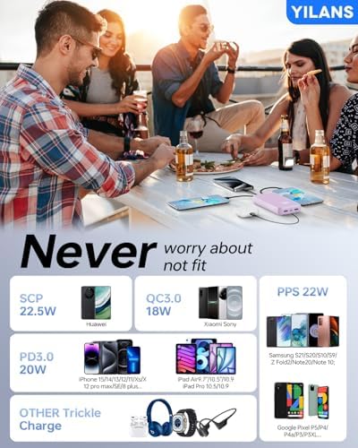 Extraordinary 42800 m Ah Portable Charger with Integrated Cables – 22.5 W PD Fast Charging Power Bank for i Phone 16/15/14/13/12 & Android – Charge Up to 6 Devices at Once with Advanced Safety Features – Optimal Travel Companion with User-Friendly LED Display Experience unparalleled charging capabilities with our cutting-edge 42800 m Ah portable power bank, designed for seamless compatibility with i Phones (16-11 series) and popular Android devices like Samsung S23/S22/S21. Featuring built-in cables (Type-C, i OS, Micro, USB-A), this all-in-one powerhouse eliminates the need for multiple cords and adapters, making it perfect for dynamic lifestyles. With lightning-fast 22.5 W PD fast charging technology, boost your i Phone 15 to 60% in just 30 minutes while safeguarding your devices with intelligent charging recognition. This versatile charger supports simultaneous charging for up to 6 devices, ideal for travel, camping, or outdoor adventures. The compact design (5.61”x2.88”x1.12”) and intuitive LED display ensure you’re always in control of your power needs. Stay connected and worry-free with built-in security features that monitor and prevent overcharging. Elevate your on-the-go lifestyle with this essential power bank!