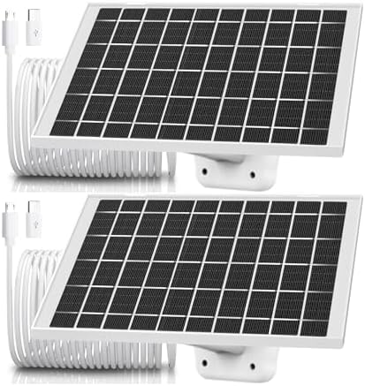 7 W Solar Panel Charger for Wyze Cameras – 3 Pack Outdoor Power Supply with Adjustable Mount, USB C & Micro USB Adapters, IP65 Weatherproof Design for Enhanced Surveillance Performance and Eco-Friendly Energy Solution