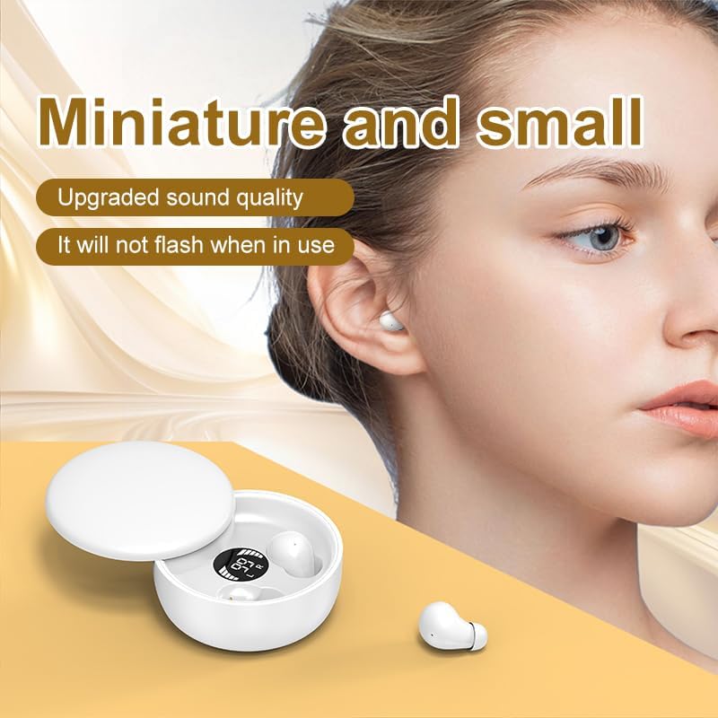 Beige Ergonomic Mini Bluetooth Earbuds – Premium Sound Quality, Hassle-Free Auto Pairing, and IPX5 Waterproof for Active Lifestyles with Ultimate Comfort and Portability