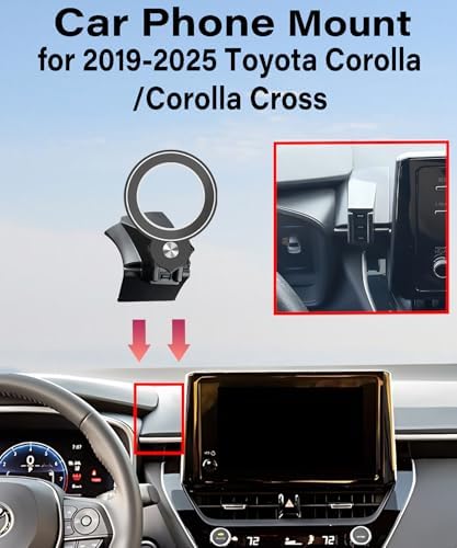Magnetism Car Phone Holder for 2019-2025 Toyota Corolla & Corolla Cross – Premium Mag Safe Compatible Mount with 360° Rotation for Hands-Free Navigation – Effortless Installation, Universal Smartphone Fit, and Enhanced Driving Safety