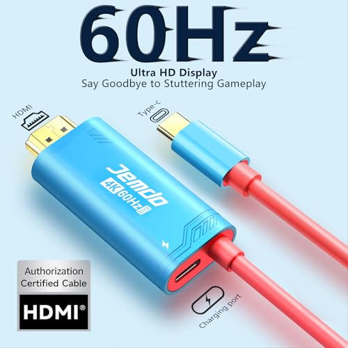 Elevate Your Gaming with the Switch 2 HDMI Adapter Cable Connector – 6.6 ft USB-C 3.2 to HDMI 2.0 for 4 K@60 Hz Gameplay | High-Speed 18 Gbps Data Transfer | Portable Power Delivery 100 W for Nintendo Switch 2, OLED, Steam Deck & ROG Ally | Ultimate Travel Dock for Immersive Visuals and Seamless Connectivity