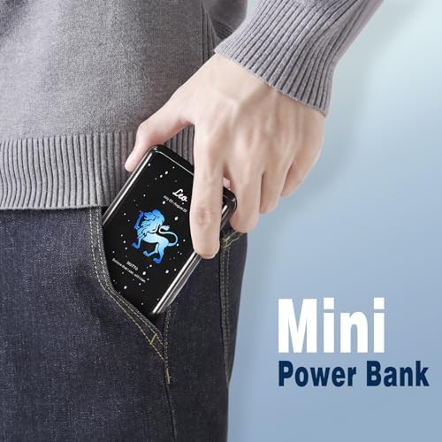 Compact 10000 m Ah Mini Power Bank – Fast Charging Portable USB-C Charger with Virgo Constellation Design for i Phone, Samsung, and Tablets – Ideal Gift for Tech Enthusiasts and Festival Celebrations – Enhanced Portability and Efficiency