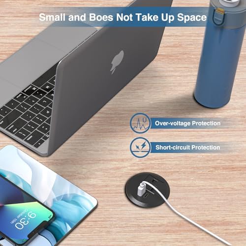 Transform Your Workspace with the Recessed Conference Power Strip Socket – Versatile 2-Outlet Charging Station with Dual USB Ports for Rapid Device Powering and Enhanced Organization in Professional Settings