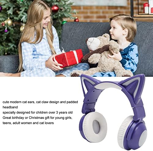 Vibrant RGB Cat Ear Headphones – Wireless Bluetooth Gaming & Music Headset with Customizable LED Light Show, Foldable Over-Ear Design for Kids & Adults – Perfect for Gaming, Parties, and Everyday Listening
