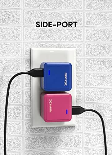 Rapid X Porto Uno USB-C 30 W PD Power Adapter – Compact Fast Wall Charger for i Phone 15, i Pad Pro, Samsung & More – Foldable Design with Side Port for Easy Travel – Enhanced Speed & Universal Compatibility in Sleek Teal Finish