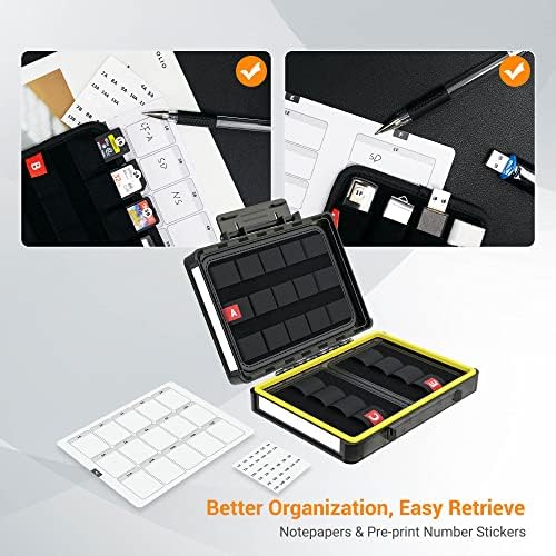 Ultimate USB Flash Drive Organizer – Stackable Case for 16 USB A/C & 30 SD/SDHC/SDXC/CFexpress Cards – Durable, High-Performance Memory Card Holder for Professionals and Enthusiasts – Keep Your Digital Life Clutter-Free and Efficient