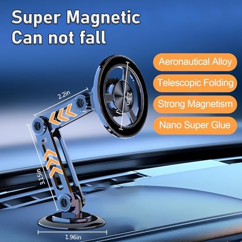 Revolutionary 360° PRO Magnetic Suction Phone Holder for Car – Ultra-Strong Magnet Dashboard Mount for All Smartphones – Compact Alloy Design for Hands-Free Safety and Seamless Navigation – Effortless Installation in Sleek Black Finish – Perfect for Enhanced Road Connectivity and Optimal Viewing Angles