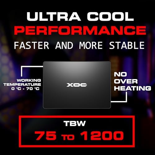 Upgrade Your System with the XOC Nitro 512 GB SATA III Solid State Drive – Blazing Fast Performance for Laptops & Desktops – 550 MB/s Read & 520 MB/s Write Speeds – Compact 2.5-Inch Design for Enhanced Compatibility – Perfect for Gamers & Content Creators!