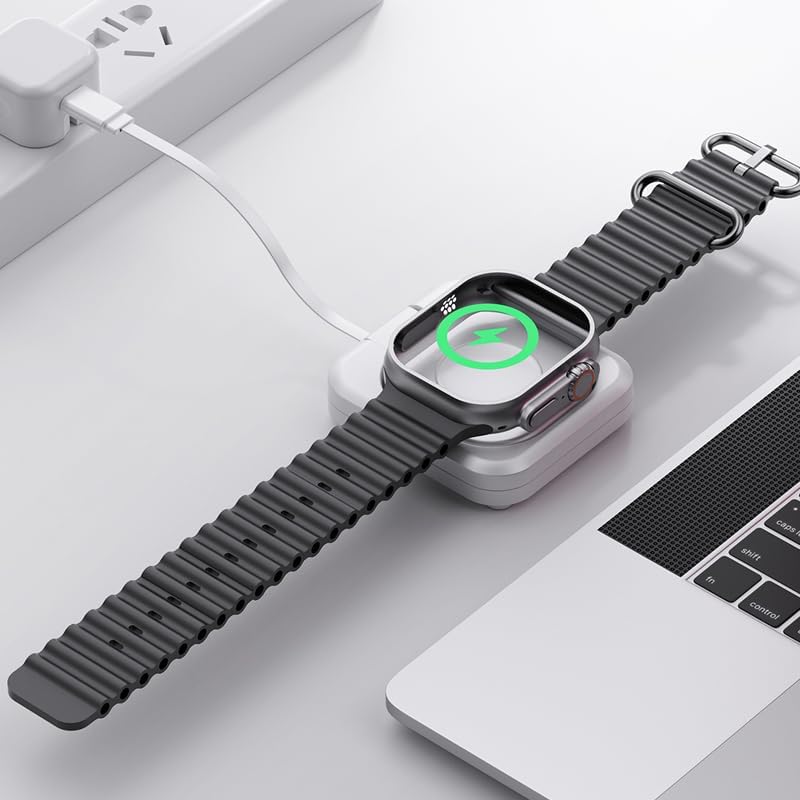 Portable Magnetic Charging Dock for Apple Watch – Foldable Fast Charger with Retractable USB-C Cable – Ultimate Travel Essential for All Series 10/9/8/7/6/5/4/3/2 and Ultra/2/SE – Effortless Power Solution for Active Lifestyle Enthusiasts