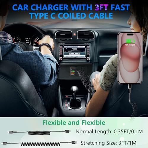 Qidoe Dual USB C Car Charger for Toyota: Fast Charging with QC3.0 & PD3.0, LED Voltmeter & Type C Cable – Perfect for FJ Cruiser, Tundra, 4 Runner & Hilux (2003-2006, 2005-2014), Elevate Your Driving Experience with Enhanced Compatibility and Speed