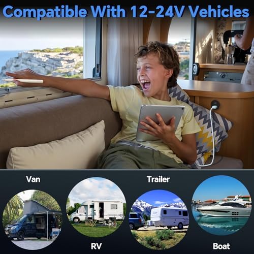 Acegoo High-Efficiency 12 V Dual Port USB Charger Socket – 30 W PD Type-C & 18 W QC3.0 Fast Charging Solution for RVs, Campers, Trucks, and Boats – Sleek Aluminum Design with Recessed Mount for Space-Saving Installation – Ultimate Power Delivery for All Your Devices