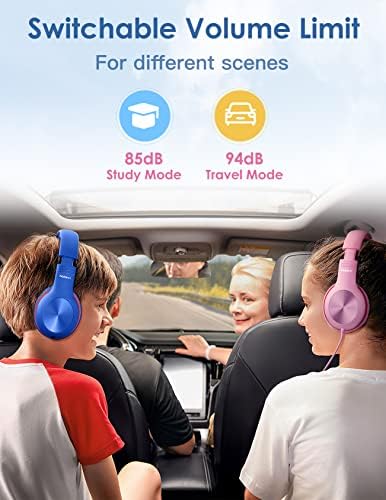 Premium Kids Over-Ear Headphones with Built-In Microphone – Safe Volume Control, Lightweight Dark Green Design for Online Learning & Travel, HD Sound Quality, Collaborative Audio Sharing Feature for Enhanced Learning Experiences