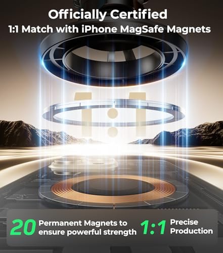 Revolutionary Qi2 Mag Safe Car Mount for i Phone 16 Pro Max – 2-in-1 Dashboard & Air Vent Holder with Strong Adhesive, Heat-Resistant Design, 360° Rotational Capability & Magnetic Convenience for Enhanced Driving Safety and Seamless Access to Navigation & Music