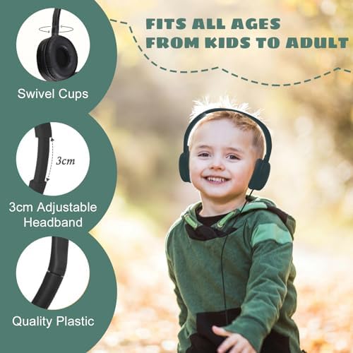 15-Pack Kids Classroom Headphones – Durable On-Ear Earphones for Students, Teens & Adults – Comfortable, Lightweight Design with Enhanced Device Compatibility – Ideal for Educational Settings & Group Learning Activities – Easy to Clean & Transport