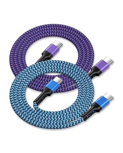 6 FT Samsung Fast Charging Cable (5 Pack) – Universal USB C to C Cord for i Phone 16 Series & Galaxy S25 Ultra – Durable Nylon Braided Design for Quick and Reliable Charging in Car and Home – Enhanced Compatibility with Pro, Max Models & More