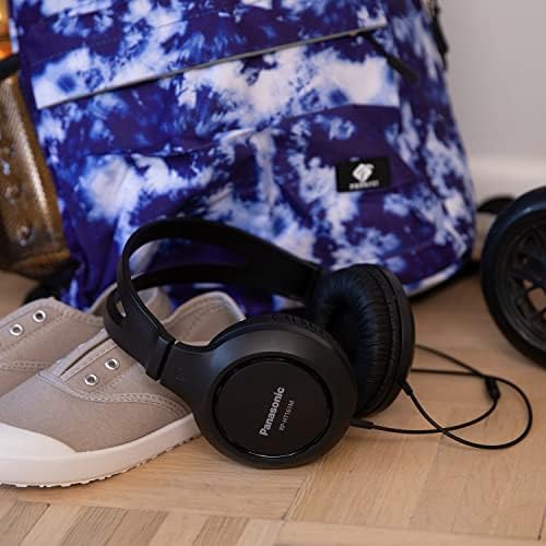 Panasonic RP-HT161-K Ultra-Lightweight Over-Ear Wired Headphones for Music Lovers – Experience Enhanced Bass and Crystal Clear Audio – Perfect for Long Listening Sessions with 3.5 mm Jack Compatibility for Smartphones and Laptops – Soft Ear Pads for Maximum Comfort and Noise Isolation – Ideal for Daily Use and Commutes