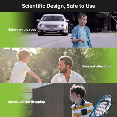 LOBKIN Kids Bluetooth Earbuds – Safe Listening with Lightweight Open Ear Design and IPX5 Waterproof Protection – Advanced Bluetooth 5.3, Built-in Microphone – Perfect for School, Home, and Outdoor Adventures – Ideal Gift for Young Explorers