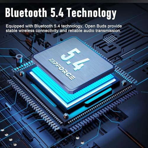 ZIPFORCE Open-Ear True Wireless Earbuds – Ultra-Comfortable Bluetooth 5.4 Headphones with 4-Mic ENC for Superior Call Clarity, IPX6 Waterproof Sports Earbuds in Eye-Catching Yellow – Perfect for Active Lifestyles and Dynamic Listening Adventures