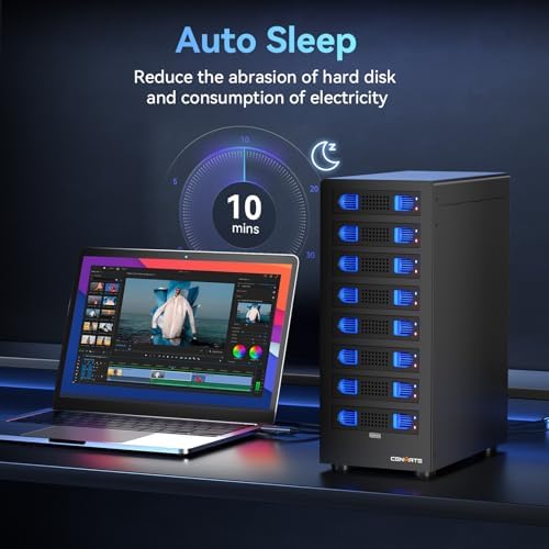 Sleek Aluminum Dual Bay Hard Drive Enclosure with Cooling Fan for 2.5”/3.5” SATA HDD/SSD – Tool-Free USB A/C 3.0 External Storage, Hot-Swappable, Daisy Chain Expansion – Ultimate Data Solution for Professionals and Casual Users