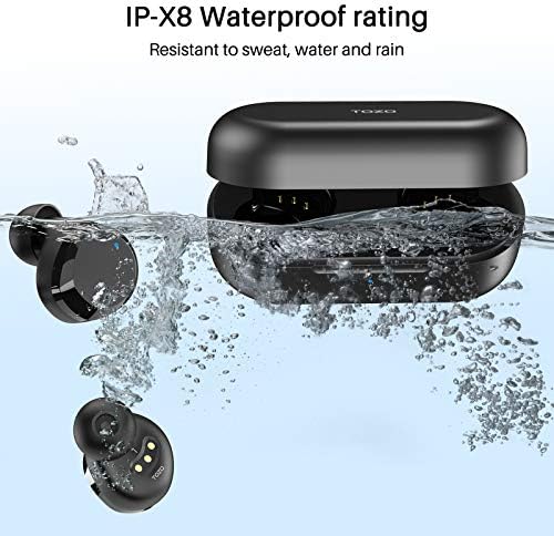 TOZO T12 Advanced Wireless Earbuds – Bluetooth 5.3 Noise Cancelling Headphones with ENC Mic, Unmatched 55-Hour Playtime, App-Customizable EQ, IPX8 Waterproof Protection, LED Display for Optimal Sound Experience – Perfect for Music Lovers and Active Lifestyles
