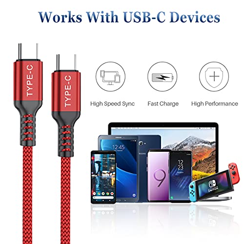 Basesailor 10 ft USB C to USB C Power Delivery Charging Cable – 100 W Fast Charger for i Phone 16/15 Pro Max, Mac Book, i Pad Air 4/5, Mini 6, and Samsung Galaxy S22/S23/S24/S25 – Durable 2 Pack for Enhanced Speed and Efficiency